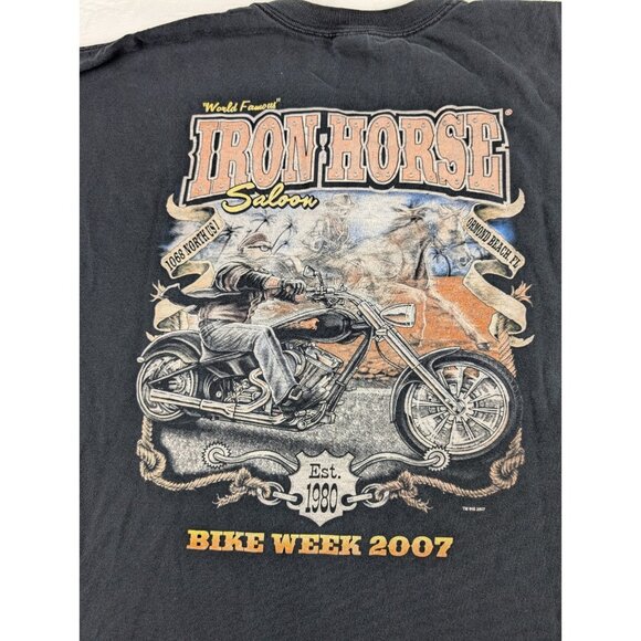 T shirt 2XL 2007 Rust In Peace Iron Horse Saloon Bike Week Ormond Beach FL LS - Picture 7 of 9